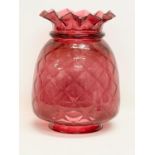 A large vintage Ruby Glass shade. 25.5x32cm
