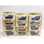 A quantity of Matchbox model toy cars.