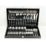 A large stainless steel canteen of cutlery. 57x33x8cm.
