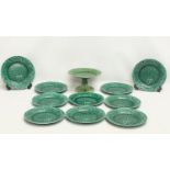 11 pieces of early 20th century Wedgwood Majolica dinner ware.