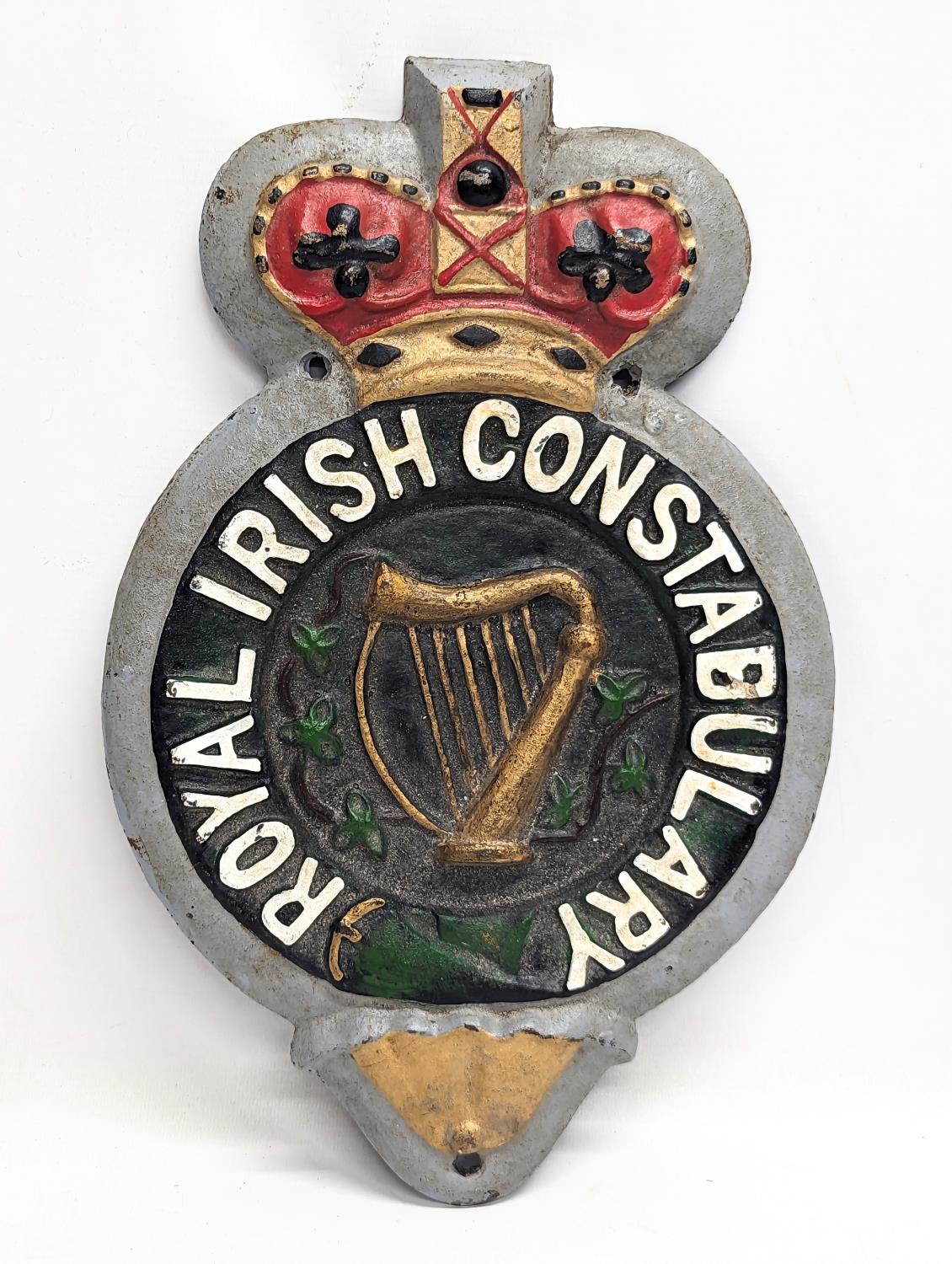 A cast iron plaque for The Royal Irish Constabulary. 26x40cm