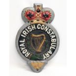 A cast iron plaque for The Royal Irish Constabulary. 26x40cm