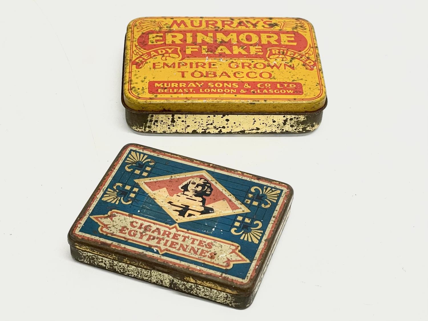 A vintage Beech-Nut Chewing Gum tin. A Murray’s Erinmore Flake Tobacco tin. Cigarettes Egyptiennes - Image 3 of 3