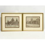 2 vintage gilt framed needle works of Belfast. City Hall and Queen’s University. 37x32cm.