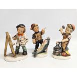 3 Friedel Bavarian Pottery figures, made in West Germany