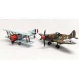2 model RAF planes. 34x30cm