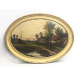 A late Victorian oil painting in a gilt frame. With frame 89x65cm, without frame 73.5x49.5cm