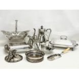 A quantity of good quality 19th and early 20th century silver plate. Including a silver mounted