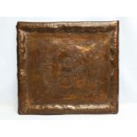 A 19th century copper tray. 55x51cm