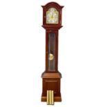A mahogany long case clock. With weights and pendulum. 171cm
