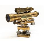 A late 19th century brass Theodolite by Hilger & Watts Ltd, No. 88855