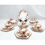 A late Victorian A&B Longton tea set, including cake plate, 21 pieces