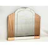 A large 1930’s Art Deco stained glass mirror. 89x84cm