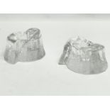 A pair of Kosta Boda crystal candleholders. 9.5x6cm.