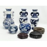 A quantity of Chinese and Japanese pottery. 2 late 19th century Chinese prunus jars.