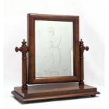 A Victorian mahogany dressing mirror. 48x25.5x50cm