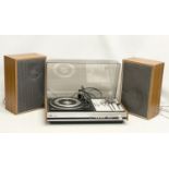 A vintage ITT KB 2010 record player with speakers. 63x41x21cm. Speakers measure 29x18x46cm