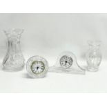 4 pieces of Tyrone Crystal. Largest vase measures 20.5cm