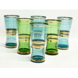 A set of 6 1960’s vintage gilt cocktail drinking glasses. 14cm