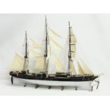 A large vintage plastic model ship. 74x57cm