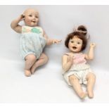 2 pottery dolls. 1 by Yolanda Bello.