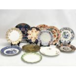 A collection of 19th and early 20th century plates. Dresden, Wedgwood, Doulton Burslem, Royal