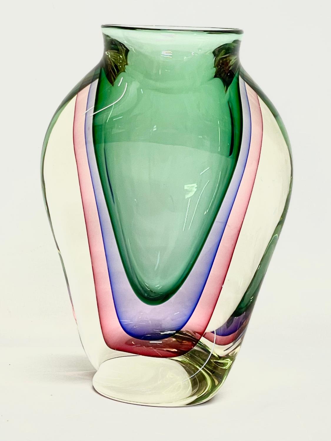 A large Luigi Onesto Art Glass ‘Cobra’ vase, designed for Oball Murano Sommerso. 18x11x26.5cm.