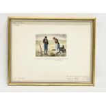 A coloured etching by Marcel Jacque. Barbizon signed. 35.5x27.5cm including frame.