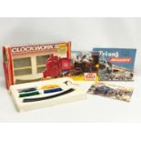 A vintage Hornby Railways Clockworks train set in box etc.