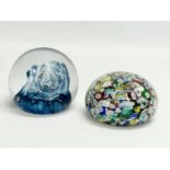 2 paperweights. Murano and Caithness Quicksilver.
