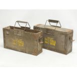 2 vintage Military Ammo boxes.