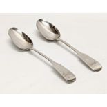 A pair of Samuel Neville Irish Silver serving spoon, 1795-1810. 145 grams. 23.5cm