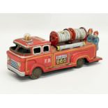 A vintage tin plate fire truck. 23cm