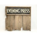 A vintage Evening Press advertising sign. Dublin. 52x51cm.