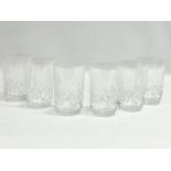 A set of 6 Waterford Crystal ‘Lismore’ pattern whisky tumbler glasses. 11.5cm