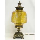 A large ornate brass Falkenstein table lamp. 63cm