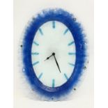 A vintage Lavorazione A Mano Arte Murano Glass wall clock. 33x44cm.