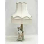 A Nao Spanish pottery table lamp. Base measures 32cm