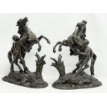 A pair of large good quality late 19th century spelter Marly Horses. 42x22x52cm