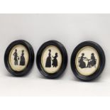 A set of 3 vintage silhouettes. 14x17cm