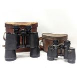 2 pairs of vintage binoculars in cases
