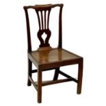A George III 18th century Elm Country House side chair. Circa 1780.
