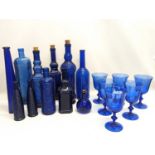 A quantity of Bristol Blue glassware