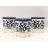 A set of 3 Royal Worcester Palissy ginger jars. 7.5cm