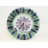 A vintage Lavorazione A Mano Arte Murano Glass wall clock. 35cm