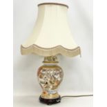 A large Chinese pottery table lamp. Base measures 18x39cm