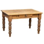 A Victorian pine Farmhouse kitchen table with drawer. Circa 1880. 121.5x86x73cm