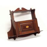 A Edwardian inlaid mahogany wall bracket. 70x56cm