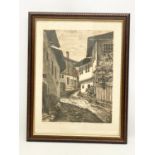 An early 20th century French etching. Signed. 39x49.5cm