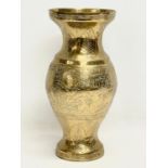 A late 19th century Chinese brass vase. 35cm